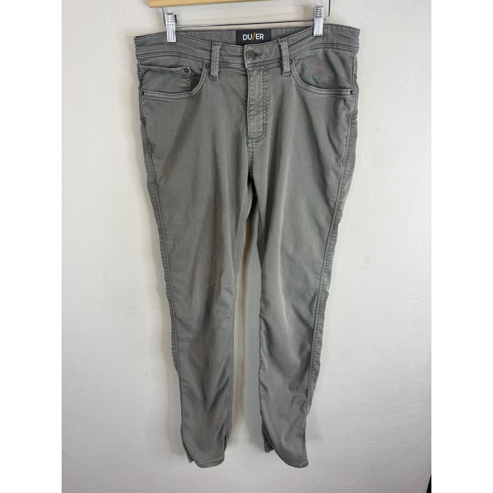 DU/ER No Sweat N2X Slim Fit Grey Performance Pants Mens 33x32